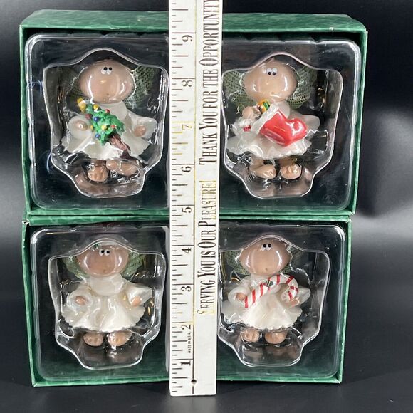 Angel Cheeks Christmas Ornaments, Set of 4 New In Box - Picture 7 of 10